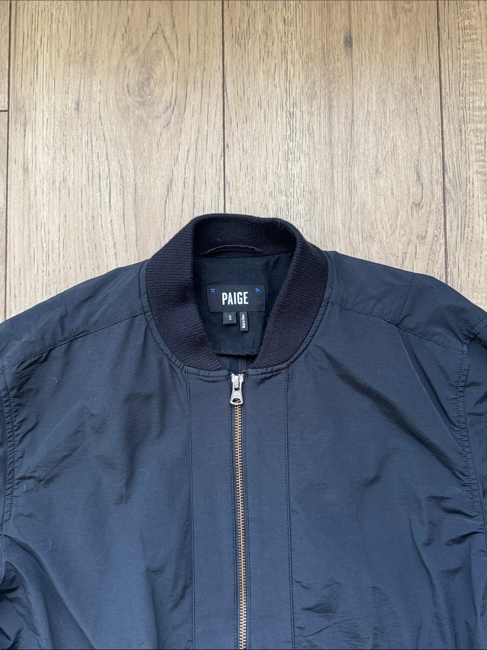 Paige Bomber Jacket Black Men’s Small Full Zip Lightweight Zippered Pockets